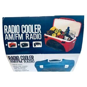 NIB 12 Can BLACK Radio Cooler AM FM RADIO for fishing picnics beach tailgate